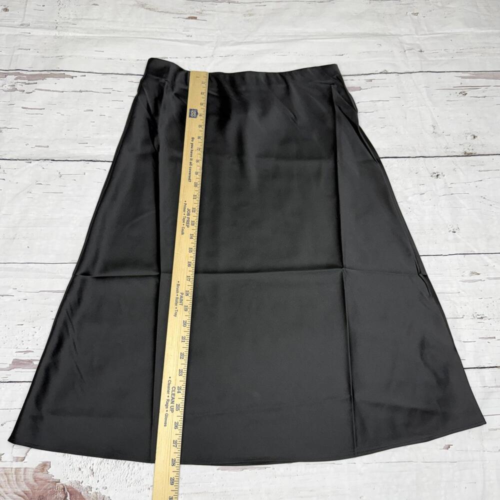 NWT The Drop Maya Satin Midi Skirt Stretch Black M Clean Girl - Picture 6 of 9